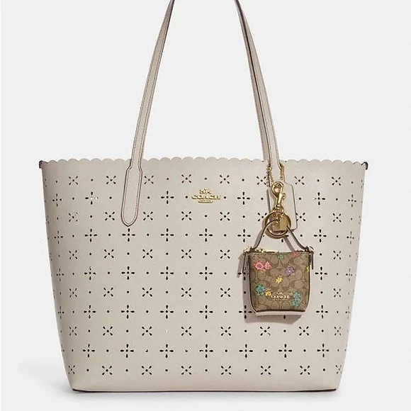 Coach Mini Val Duffle Bag Charm In Signature Canvas